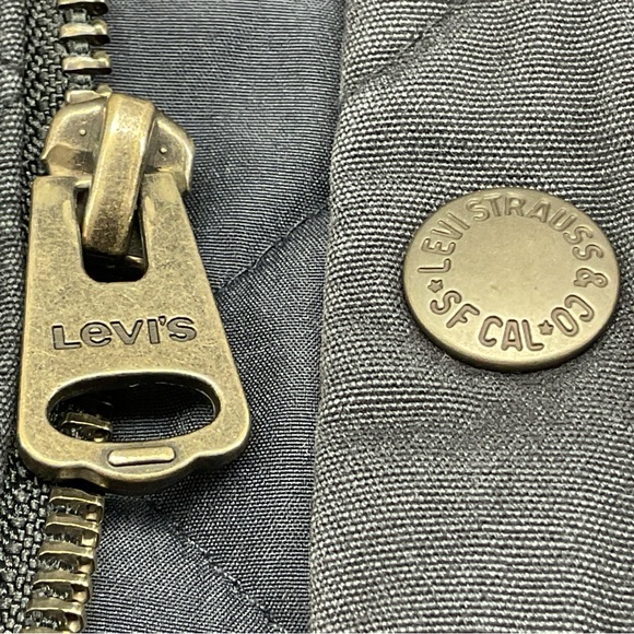 Vintage Levi’s Jacket Men’s XL Navy Blue Quilted Trucker Work Full Zip/ Button - Picture 5 of 12